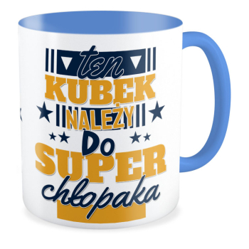 kubek NALEŻY DO SUPER CHŁOPAKA niebieski